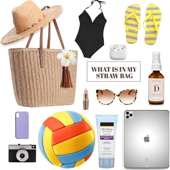 Straw Bags For Women | M Size Travel Straw s Bag Woven Summer Handmade Shoulder - Picture 4 of 8